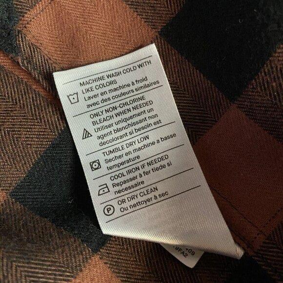 VINCE Flannel Shirt Mens Medium Buffalo Check Plaid Button Up Long Sleeve - Picture 9 of 13